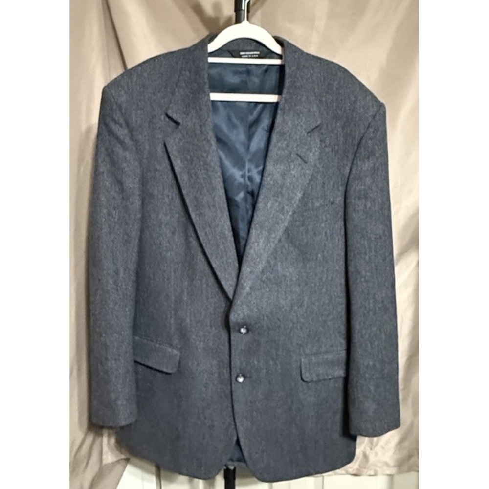 Lord & Taylor Mens Blazer‎ Jacket  2 Button Wool Gray Sport Coat